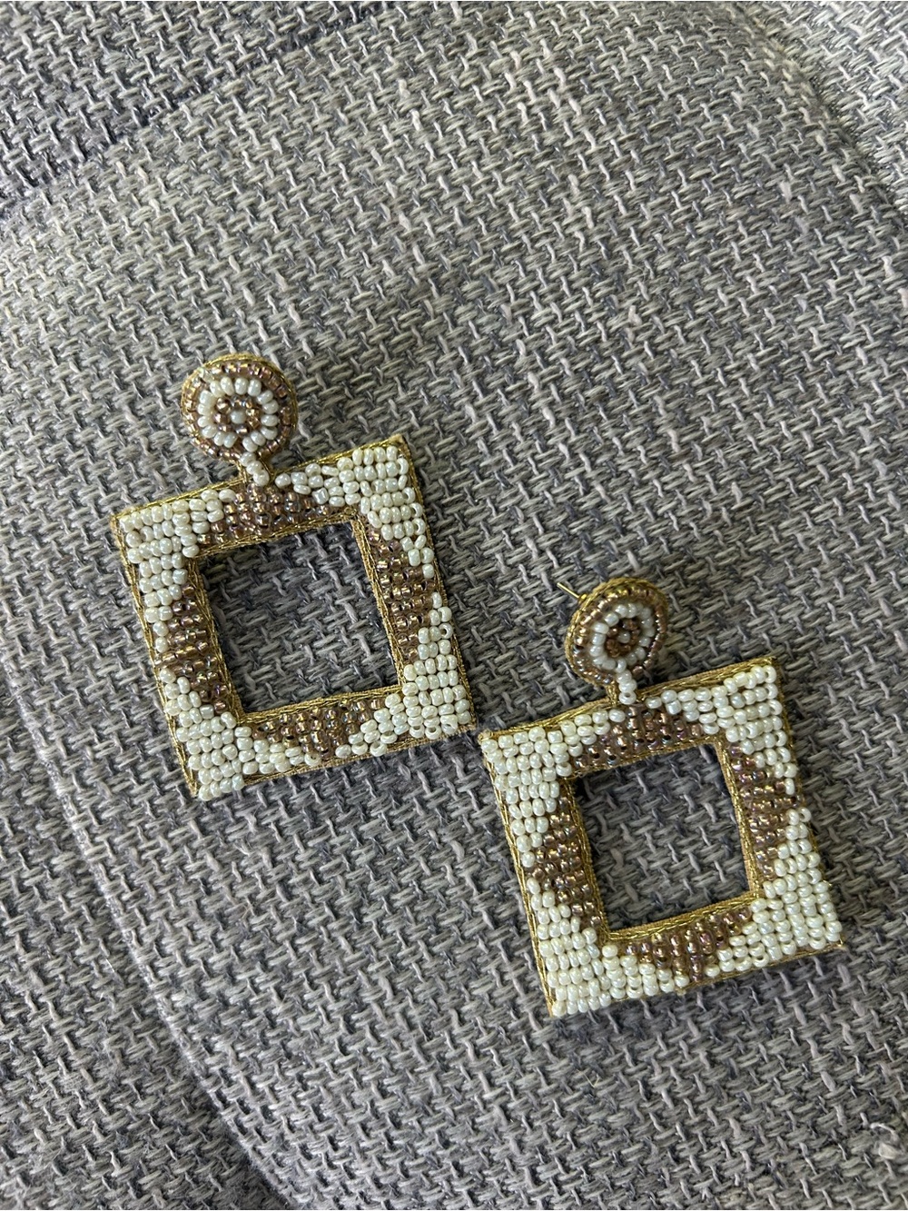 Anthropologie Square Beaded Earrings